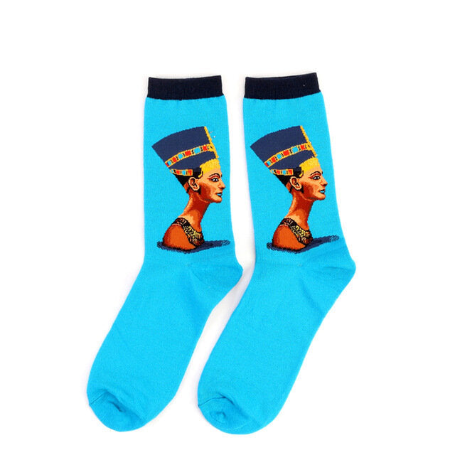 Unisex Mona Lisa Oil Painting Cotton Tube Socks