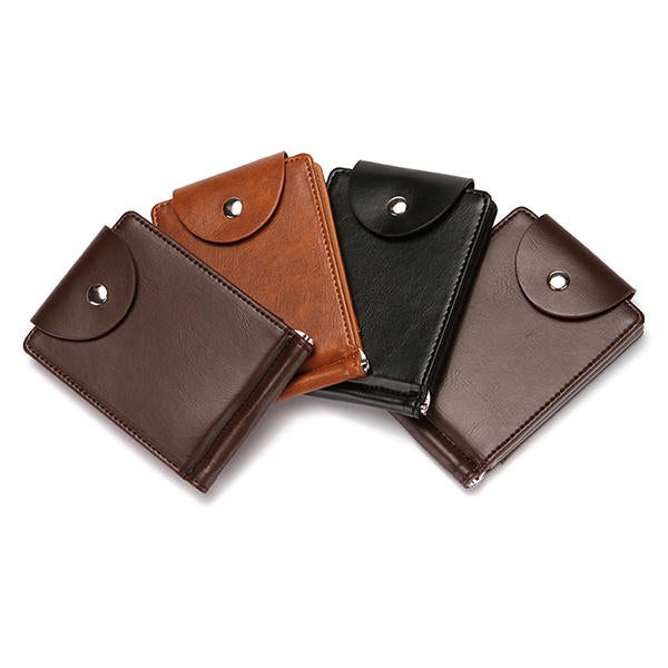 Men Faux Leather Creative Money Clip Wallet