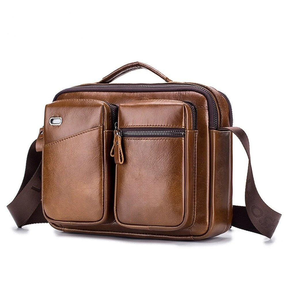 Men Genuine Leather Crossbody Bag