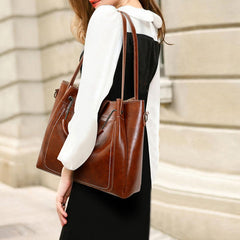 Women Faux Leather Three-piece Set Handbag Shoulder Bag Clutch Bag