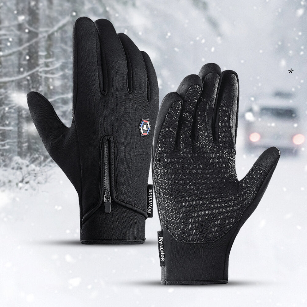 Fluff Warm Gloves Windproof Waterproof Touchscreen Golves Winter Warm Anti Slip Bike Cycling Gloves for Outdoor Skiing Hiking