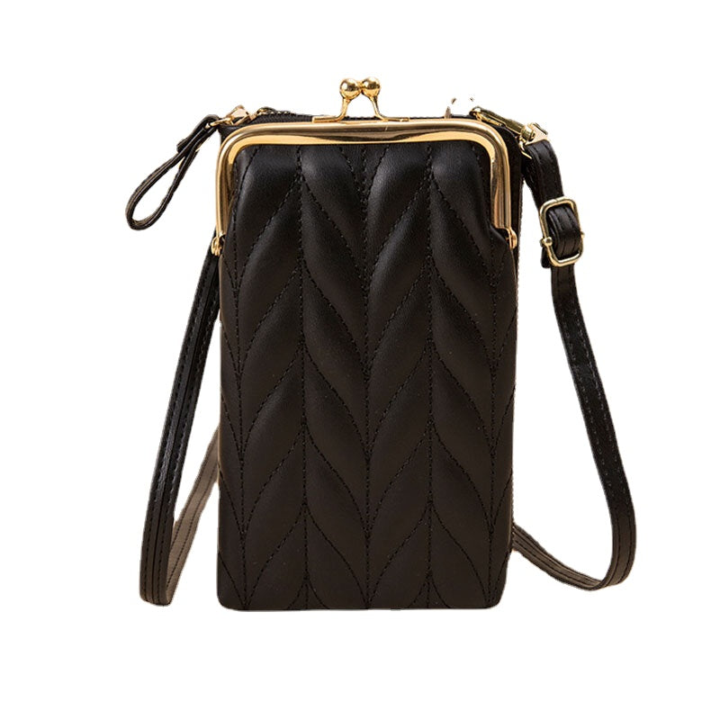 Women Faux Leather Fashion Multifunction Waterproof Crossbody Bag Brief Phone Bag