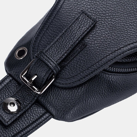 Genuine Leather Chest Bag Shoulder Crossbody For Men