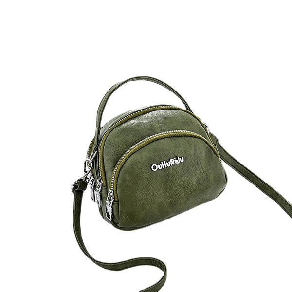 Women Faux Leather Mini Phone Bag Multi-Slot Retro Crossbody