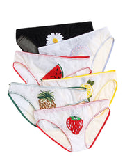 Women's Daisy Fruit Print Mesh Breathable Hip Panty