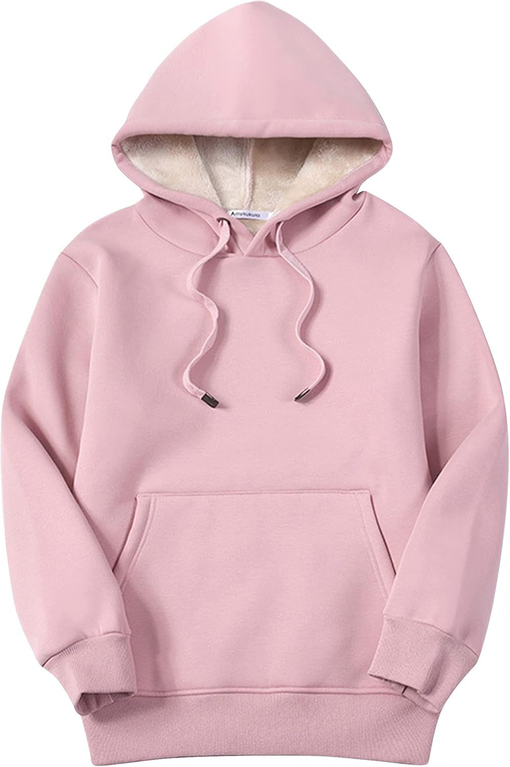 Women’s Cozy Sherpa Lined Hoodie Sweatshirt – Adjustable Drawstring Hood, Kangaroo Pocket, Long Sleeves for Fall & Winter Comfort