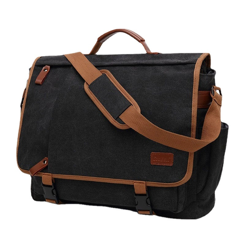 Men Vintage Large Capacity Waterproof Canvas Casual Crossbody Bag Shoulder Travel