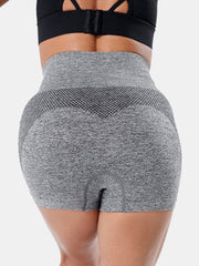 Sport Women Solid Color Seamless High Waist Yoga Shorts