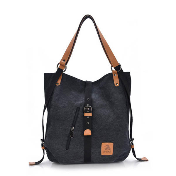Women Men Canvas Handbags Multifunction Backpack Casual Shoulder Bags Students School