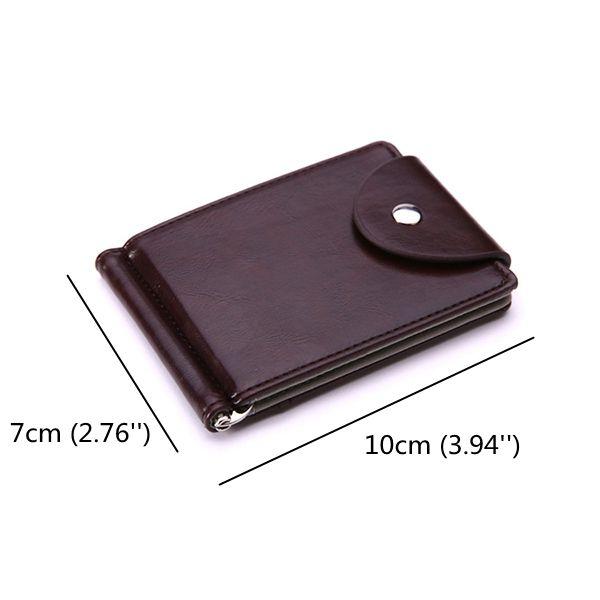 Men PU Leather Short Wallet Business Coin Bag with 6 Card Slots Card Holder