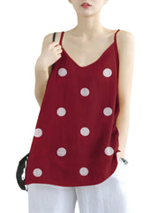 Polka Dot Spaghetti Backless Sleeveless Casual Cami