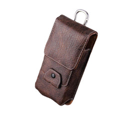 Multiple Sizes Men PU Leather Solid 6.3 inch Phone Bag Purse Casual Waist Bag Easy Carry