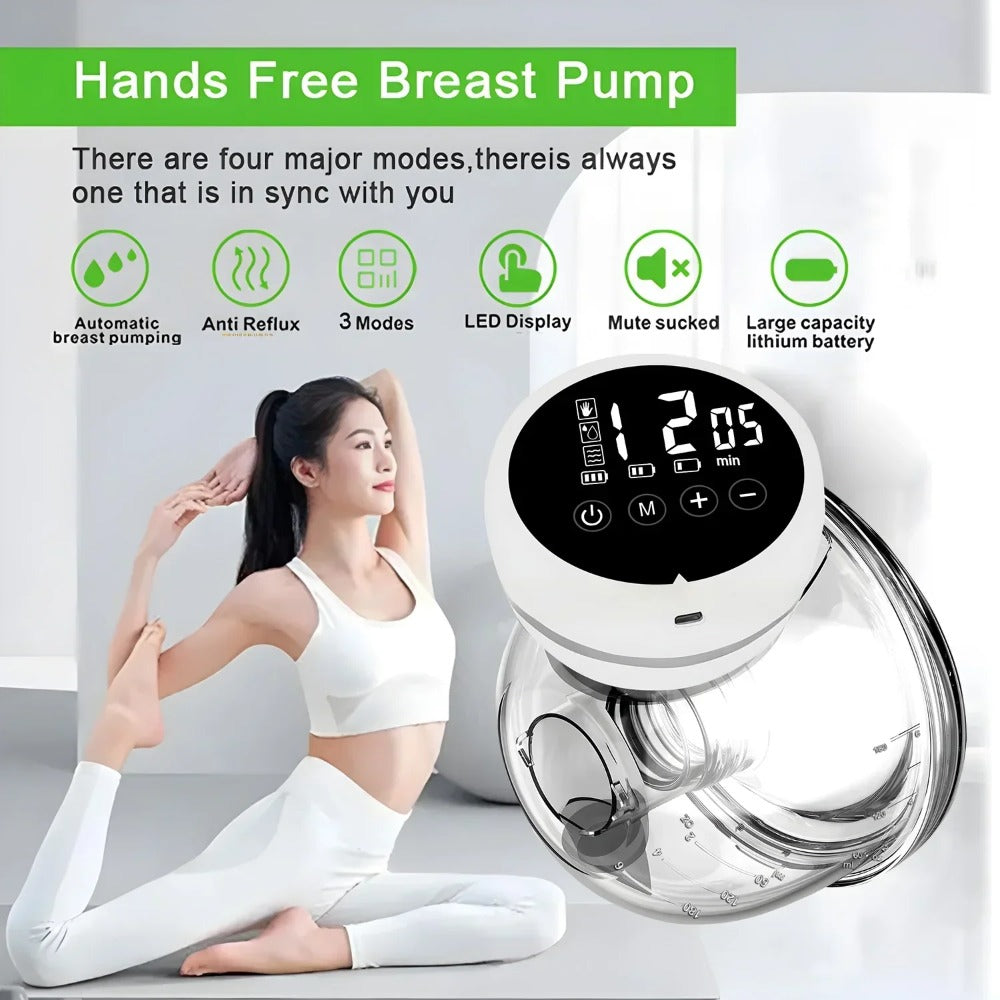 Wearable Electric Breast Pump - Silent, Hands-Free, Portable, Automatic Milk Collector for Travel