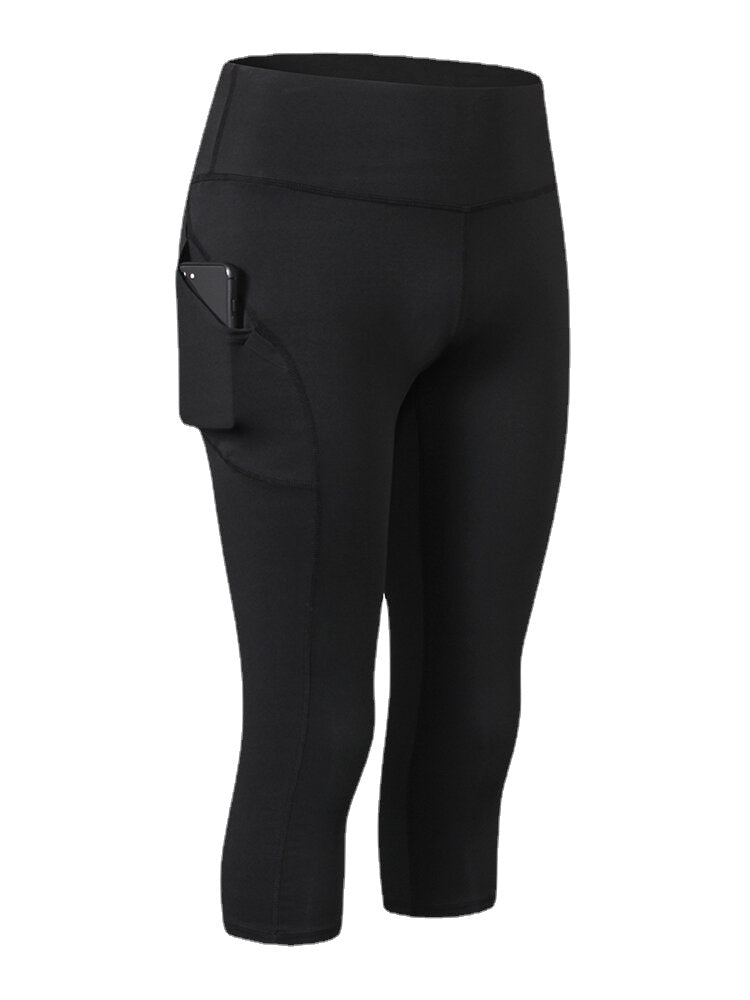 Women Solid Color Moisture Wicking Sport Yoga High Waist Pants