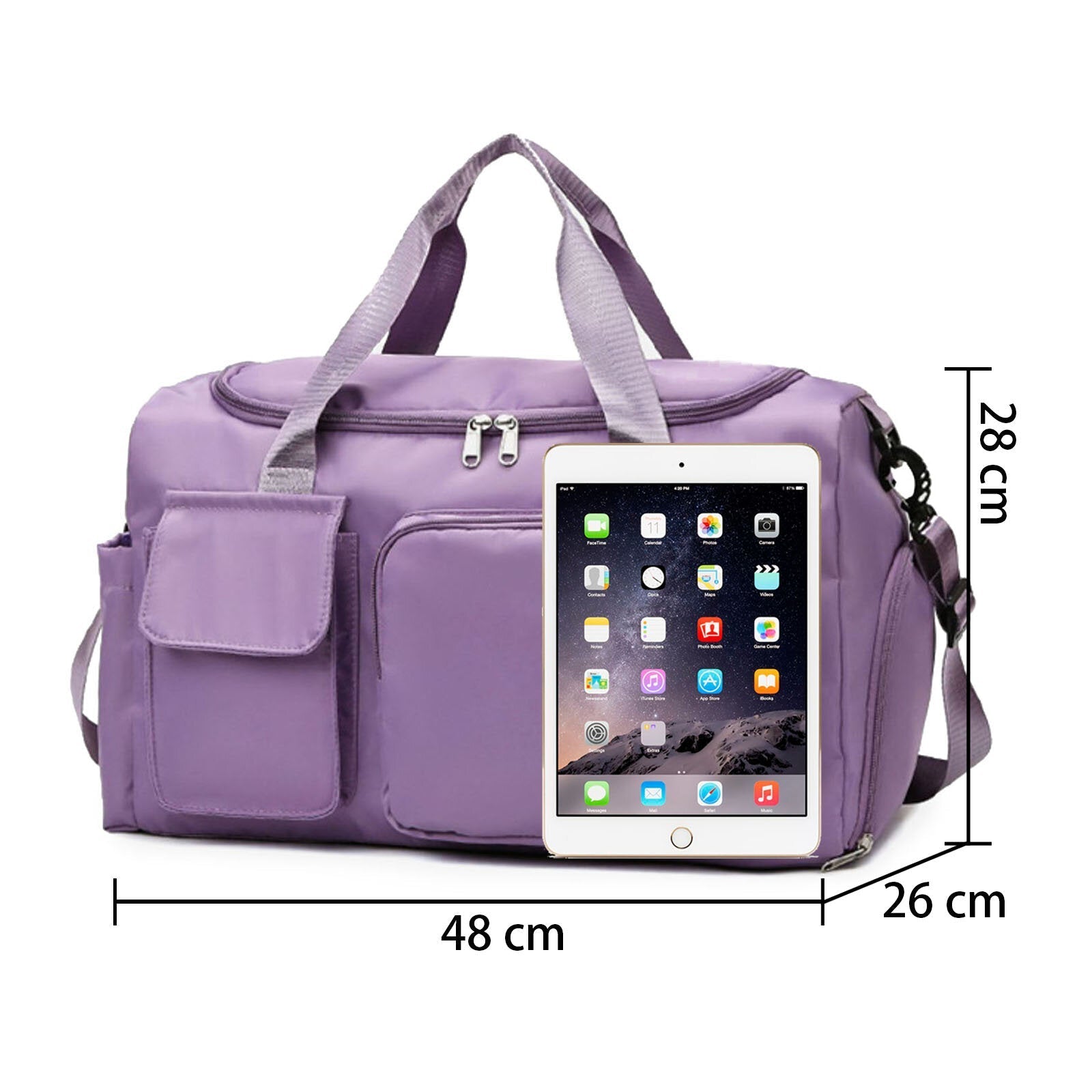 Women Oxfords Cloth Casual Large Capacity Travel Bag Wet and Dry Separation Design Waterproof Luggage