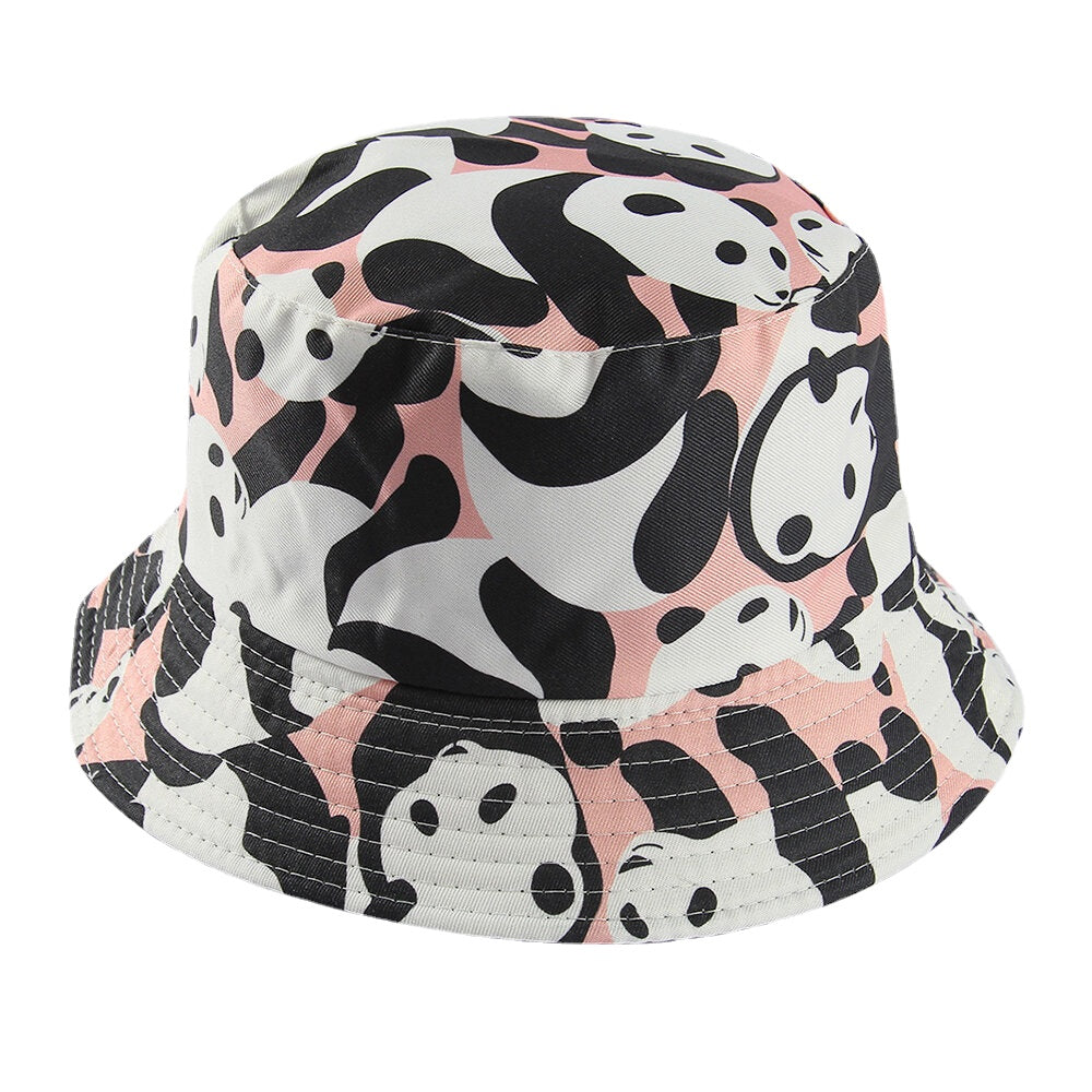 Unisex Double-Sided Animals Panda Pattern Casual Cute Bucket Hat