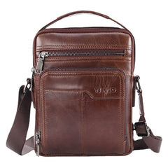 Men Genuine Leather Large Capacity Shoulder Baq Crossbody Bag