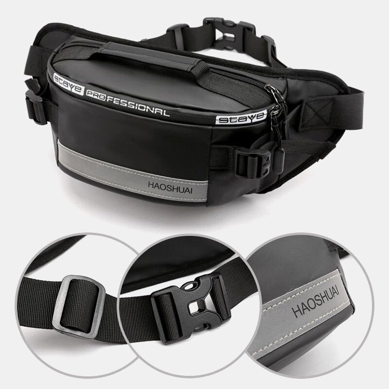 Men Waterproof Anti theft Reflective Outdoor Chest Bag Belt Waist