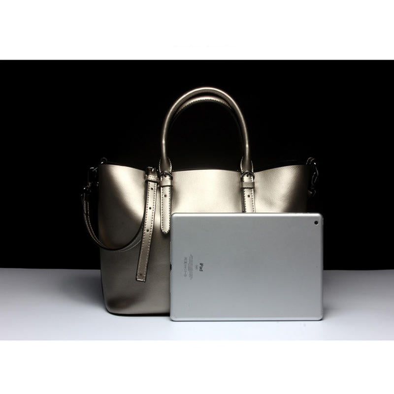 Soft Genuine Leather Women Solid Handbag Commuter Crossbody Bag