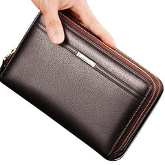 Men Clutch Wallet Waterproof Business Long Zipper Phone Holder