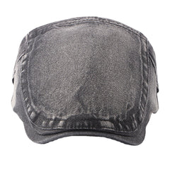 Men Washed Denim Made-old Casual Retro Driver Flat Hat Forward Hat Beret Hat