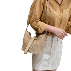 Women Travel Summer Beach Large Capacity Straw Handbag Shoulder Bag