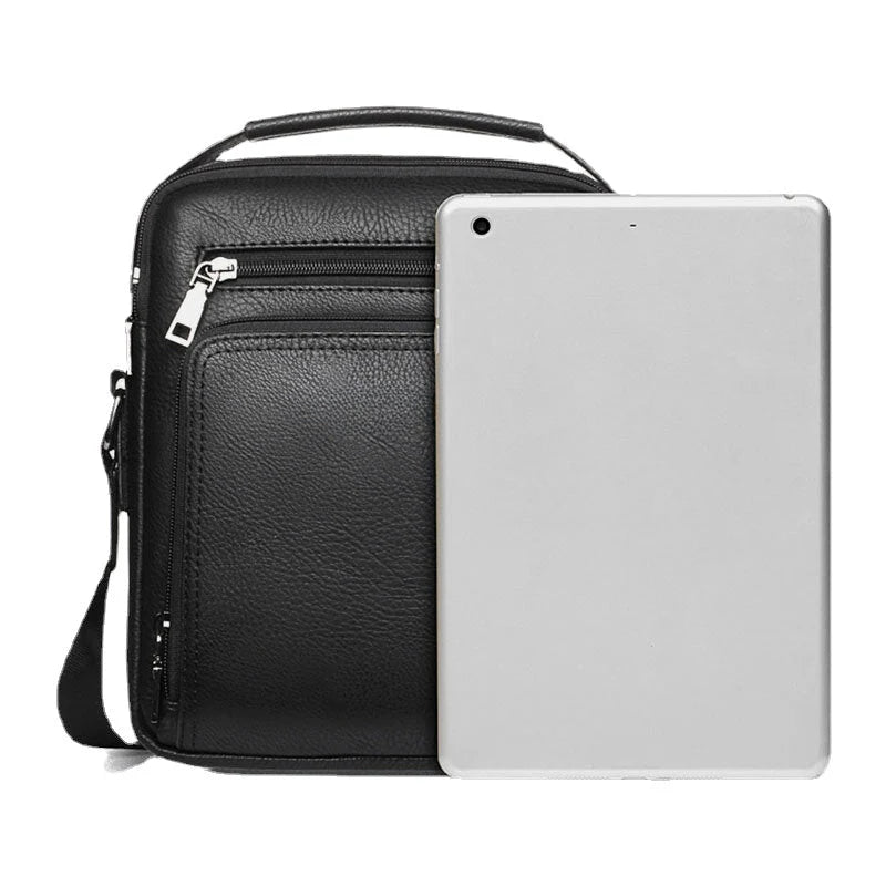 Men's PU Leather Multi-pocket Crossbody Bag - Large Capacity Teacher Bag