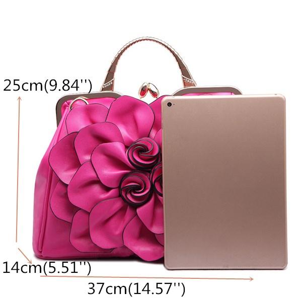 Women Elegant Handbag Rose Floral Fashion Cosmetic Bag