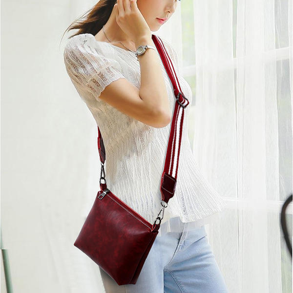 Women Faux Leather Three-piece Set Handbag Shoulder Bag Clutch Bag