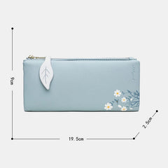 Women 13 Card Slots Bifold Flower Printed Long Wallet Clutches Bag