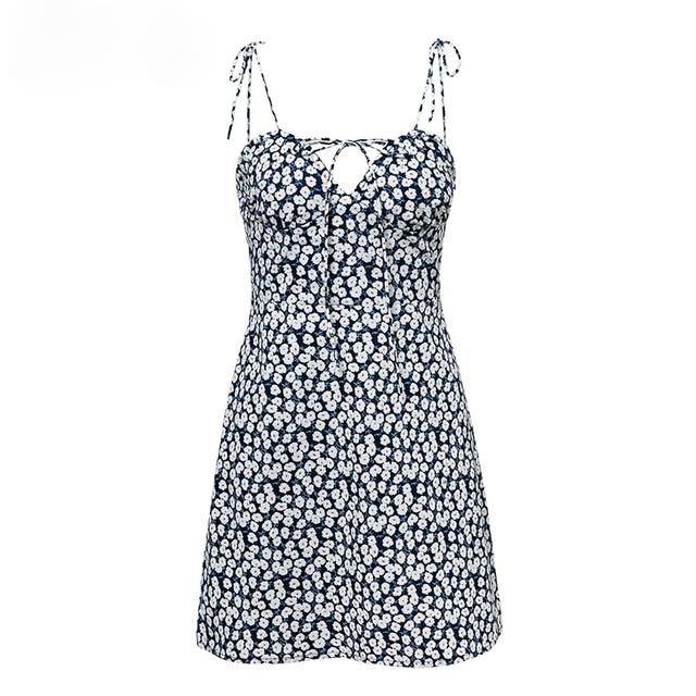 Cotton Fashion Chic Beach Lace Up Sexy Mini Dress - Sheseelady