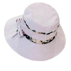 Women Summer Printed Cotton Fisherman Hat Foldable Sunshade Wide Brim Bucket Hat