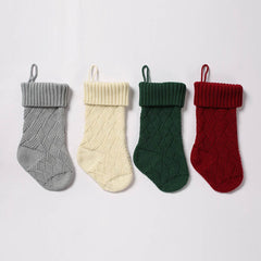 Knitted Christmas Socks Gift Bags Christmas Lingge Wool Sock