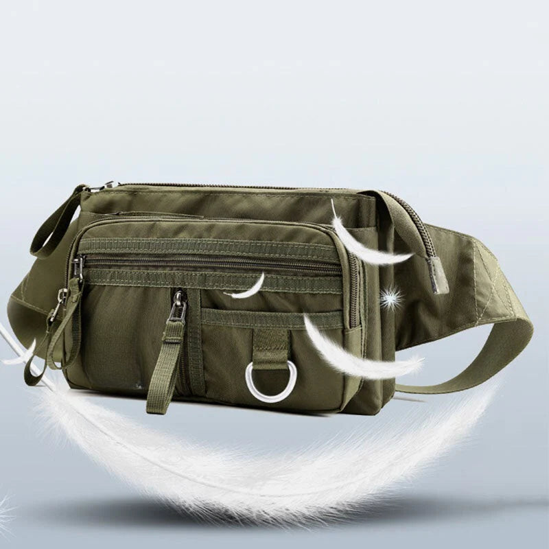Men's Nylon Multi-layer Anti-theft Crossbody Chest Bag with Multi-pockets