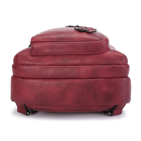 Women Vintage Casual Faux Leather Floral Shoulder Bag Crossbody Chest