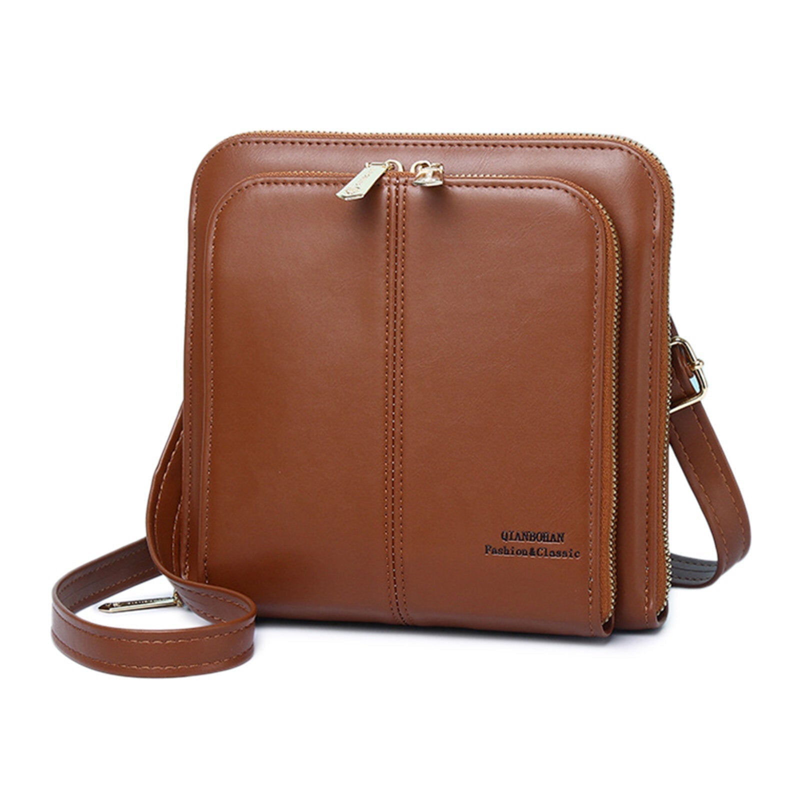 Women Artificial Leather Fashion Casual Crossbody Bag Multi-compartment Multi-card Slot Phone Bag