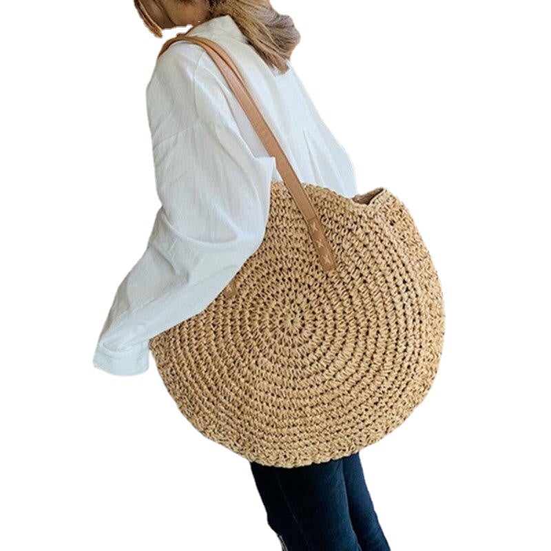 women summer beach large capacity straw woven handbag tote bag