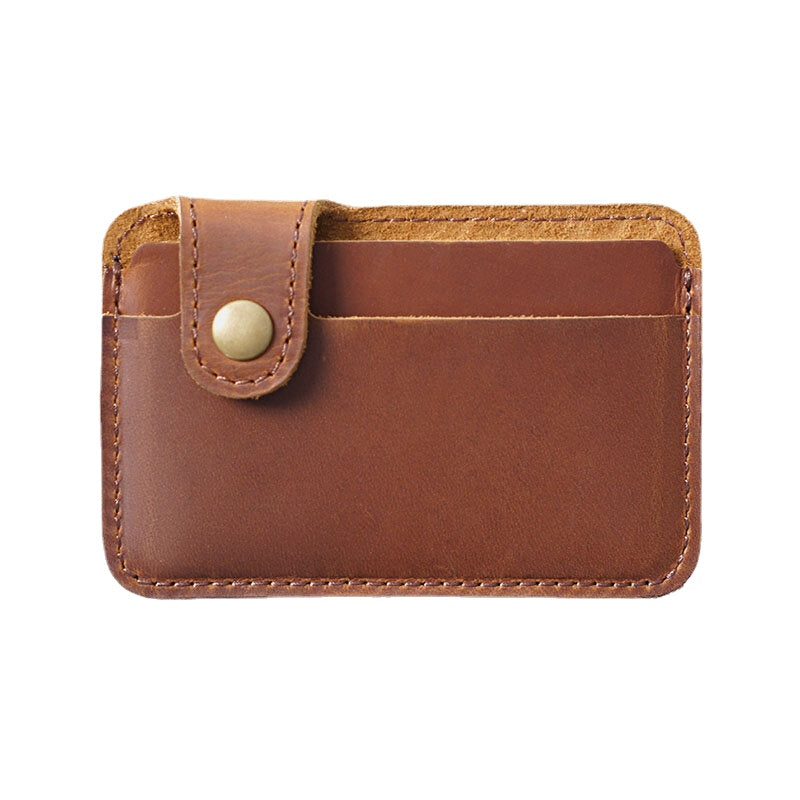 Men Genuine Leather Vintage Multi-Card Slots Bus Card Holder Mini Small Wallet
