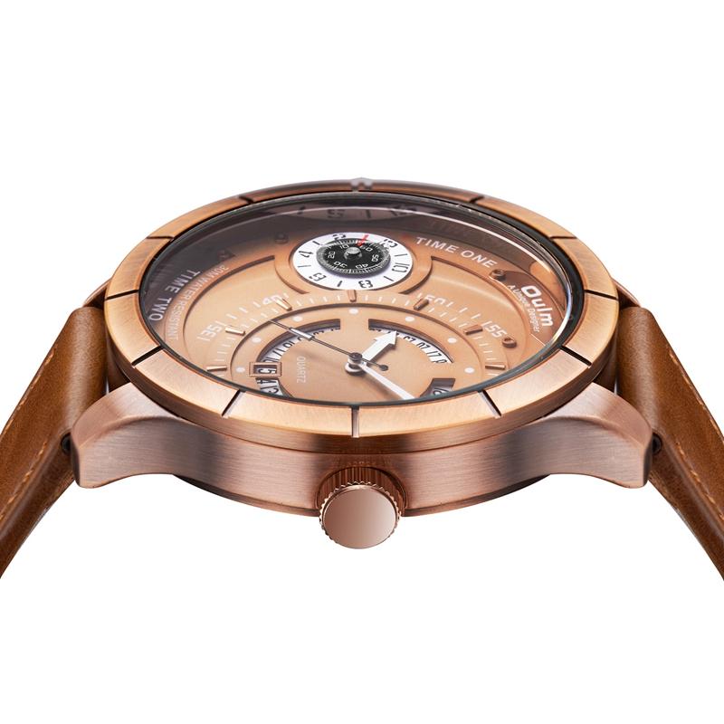 Unique Design Calendar Creative Watch Genuine Leather Strap Quartz Watches