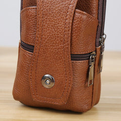 Men Genuine Leather Business Multi-carry 6.3 Inch Phone Bag Waist