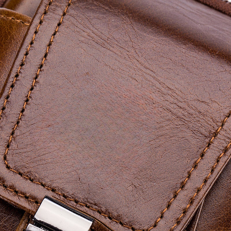 Retro Leather Zipper Phone Bag - Waist & Shoulder Carry