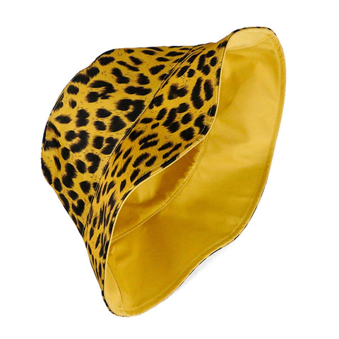 Women's Cotton Leopard Trend Print Bucket Hat Outdoor Casual Sun Hat