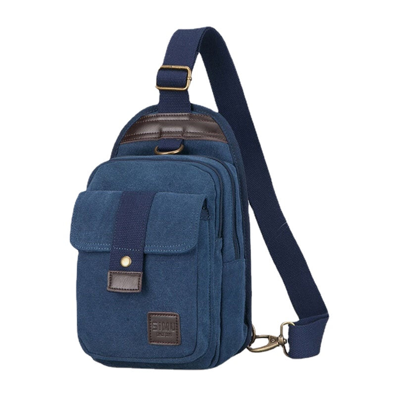 Men Vinatge Anti-theft Canvas Chest Bag Shoulder Crossbody