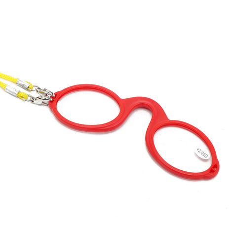 Unisex Portable Soft Silicone Nose Eyeglasses Hanging Clear Lens Reading Glasses With Rope