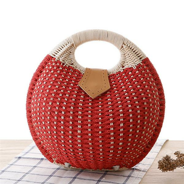 Women Tote Handbag Summer Beach Bag Straw Bag Rattan Bag Handbag