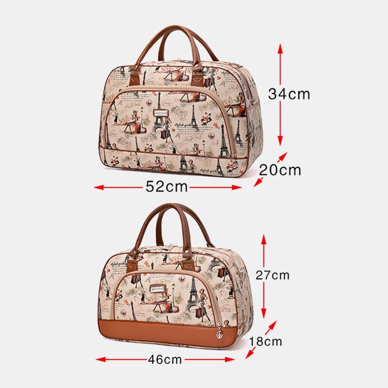 Women PU Leather Large Capacity Travel  Carry-on Duffel Bag Wash Handbag