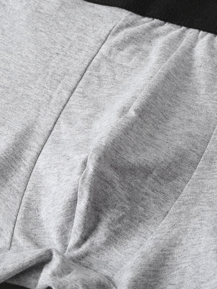 Mens Cotton Solid Color 4 Pieces Slim Fit Breathable Thin U Convex Pouch Boxers