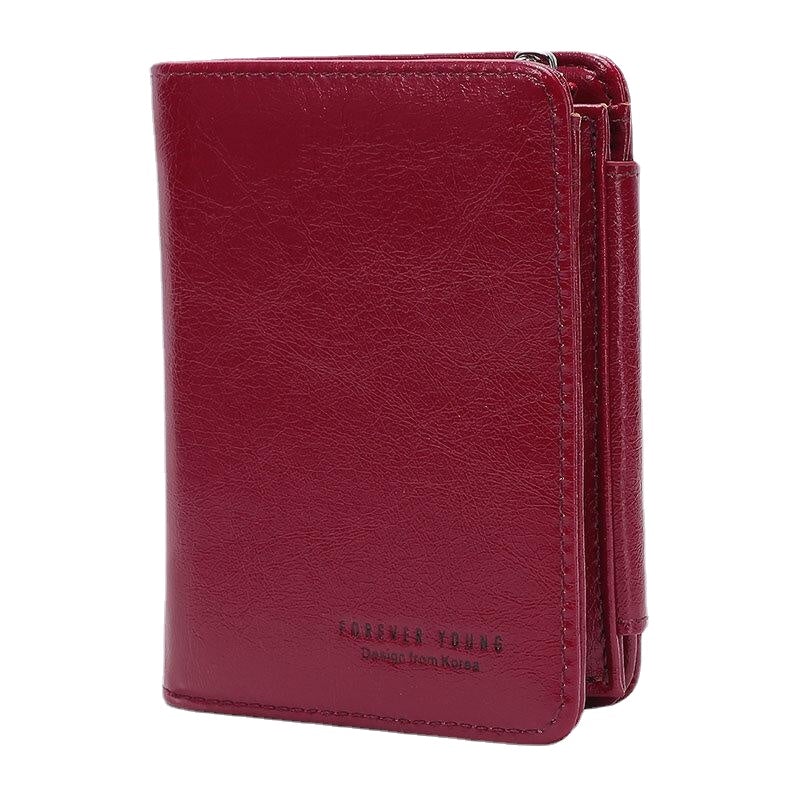 Women Trifold Short Multifunction Wallets PU Leather 13 Card Slot Coin Purse Money Clip