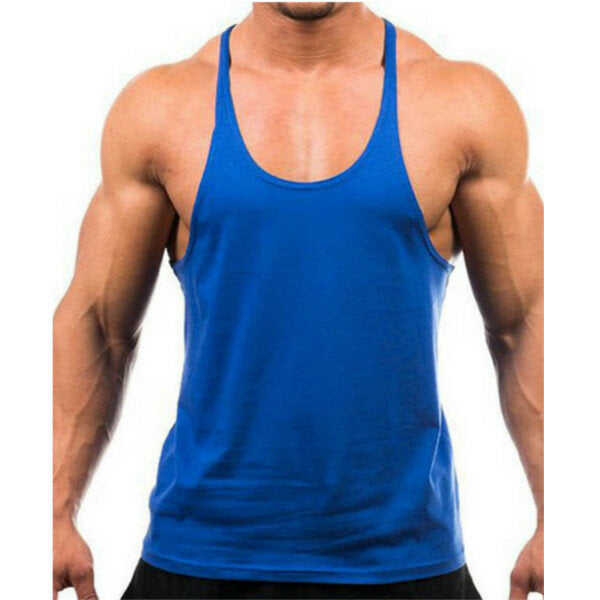 Men Summer Cotton Plain Gym Tank Top Sleeveless T-shirt Workout Bodybuilding Singlet