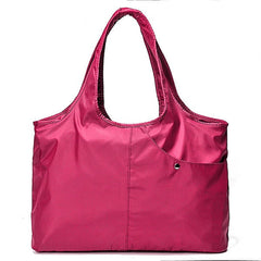 women nylon handbag solid tote bag multi pocket shopping bag